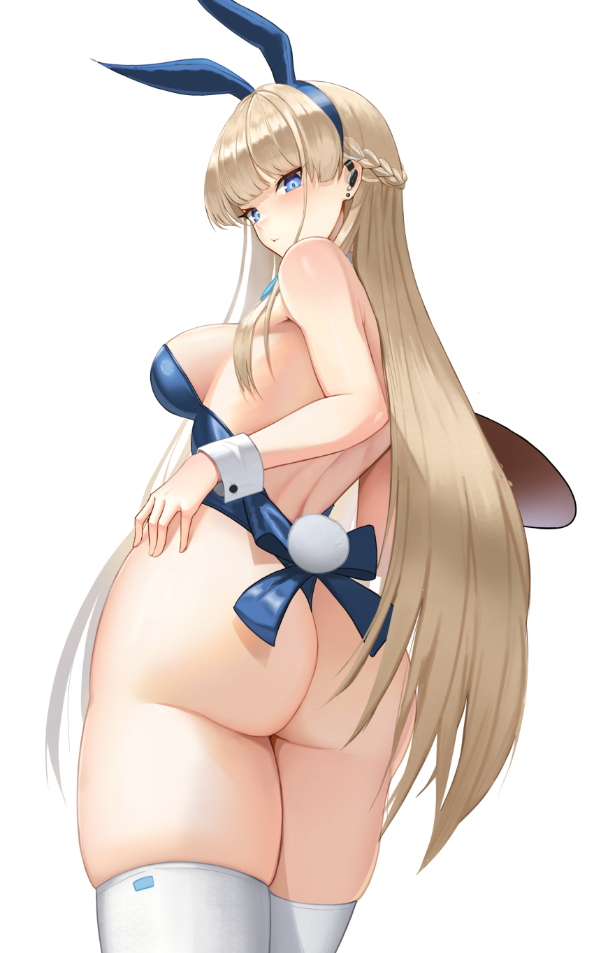 1girl, absurdres, ass, blonde_hair, blue_archive, blue_eyes, blush, braid