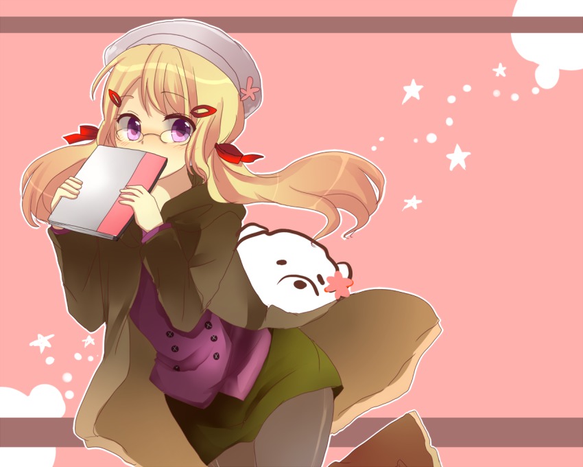 1girl, axis_powers_hetalia, bad_id, bad_pixiv_id, bear, beret, blonde_hair, boots