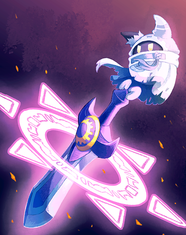 1boy, commentary_request, disembodied_hand, embers, holding, holding_sword, holding_weapon, huge_weapon