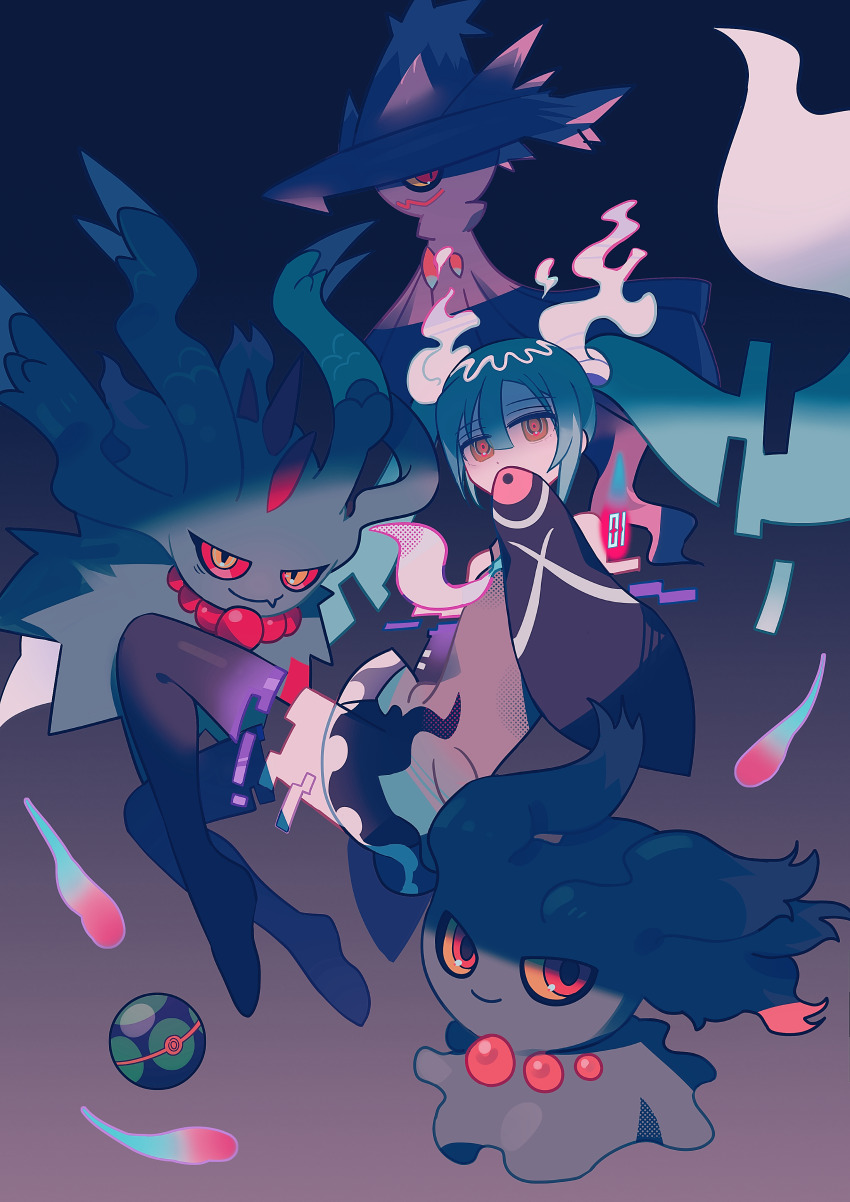 1girl, absurdres, black_skirt, black_thighhighs, brown_eyes, commentary, covering_own_mouth, dusk_ball