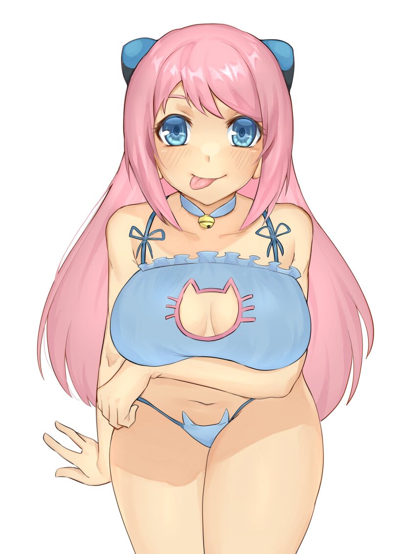 1girl, breasts, cat_lingerie, cleavage, cleavage_cutout, clothing_cutout, highres, jeena_(spectrobes)