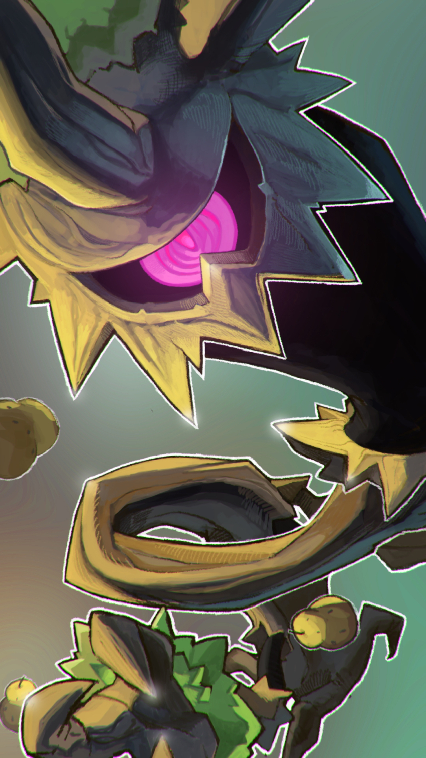 gen_6_pokemon, highres, looking_at_viewer, nintendo, no_humans, one-eyed, pink_eyes, plankton_(ganoona)