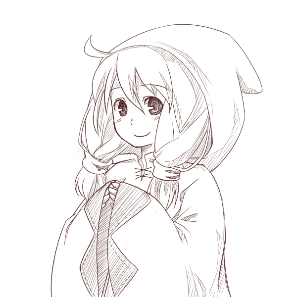 1girl, blush, braid, female_focus, final_fantasy, final_fantasy_tactics, greyscale, hood