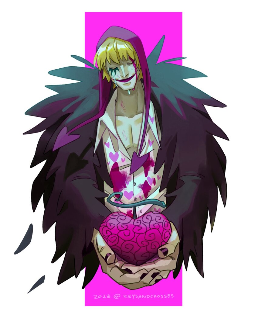 1boy, blonde_hair, blood, blood_on_clothes, blood_on_face, coat, coat_on_shoulders, cropped_torso