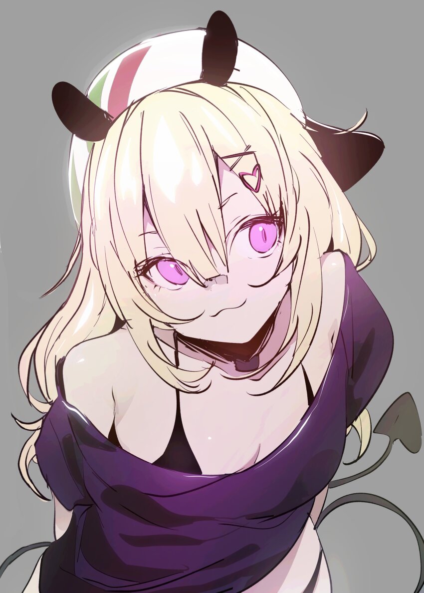 1girl, :3, absurdres, arms_behind_back, blonde_hair, cap, ddari, eblis_choki