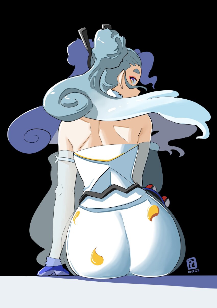 1girl, ass, automatic_giraffe, flying_miku_(project_voltage), hatsune_miku, highres, huge_ass, nintendo, pokemon, project_voltage, solo, vocaloid