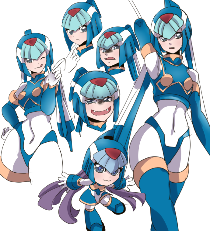 1girl, android, bodysuit, helmet, highleg, khongbautroi, fairy_leviathan_(mega_man), mega_man_(series)