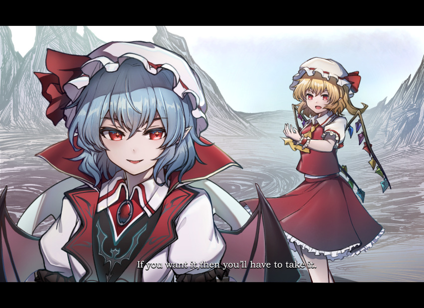 2girls, ascot, bat_wings, blonde_hair, blue_hair, commentary, devil_may_cry_(series), devil_may_cry_5