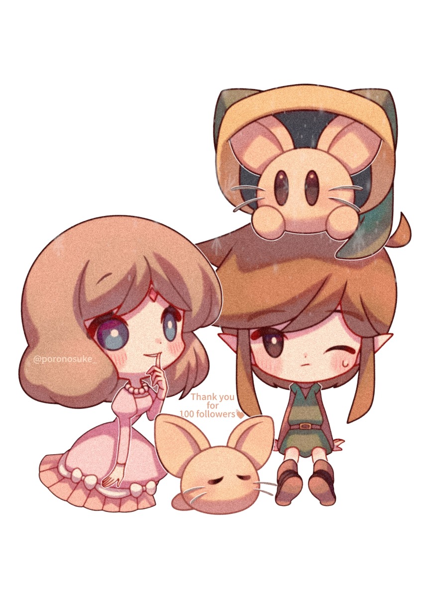 1boy, 1girl, absurdres, animal, animal_on_head, belt, blue_eyes, blush