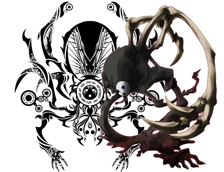 absurdres, arakune, arc_system_works, blazblue, blazblue:_calamity_trigger, highres, monochrone, no_humans