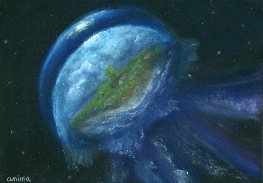 amima_amita, animal, black_background, dark, dark_background, highres, jellyfish, no_humans