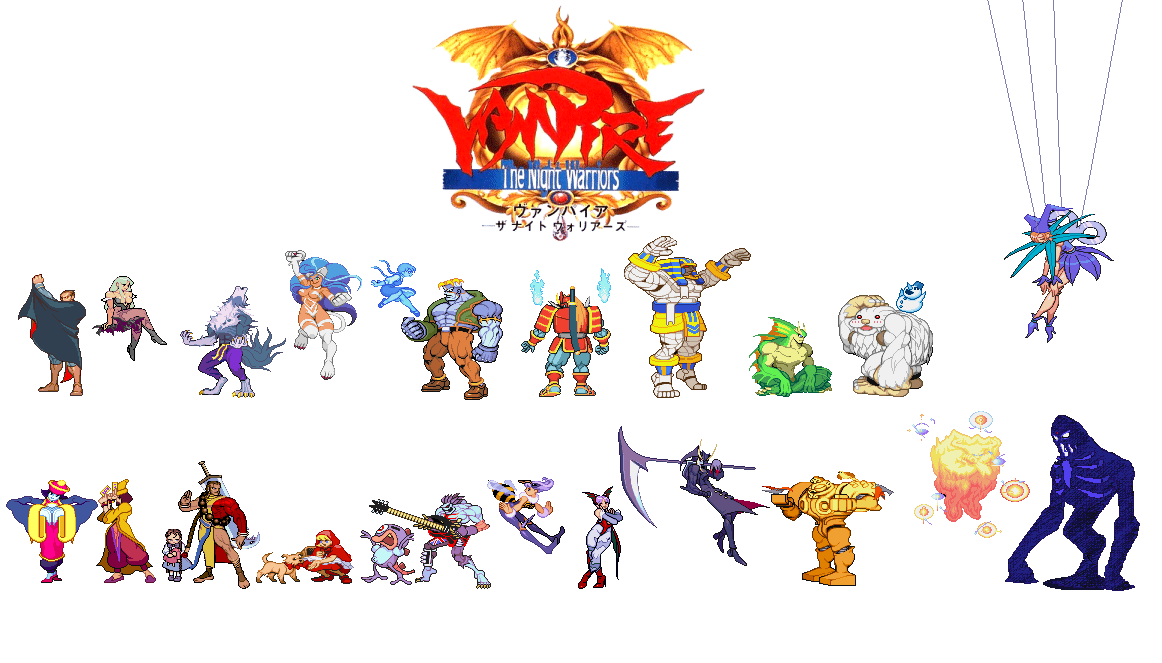 6+boys, 6+girls, alien, anakaris, anita_(darkstalkers), b.b._hood, bishamon_(darkstalkers), brazil