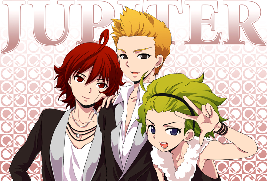 10s, 3boys, ahoge, amagase_touma, black_eyes, blonde_hair, brown_eyes, brown_hair