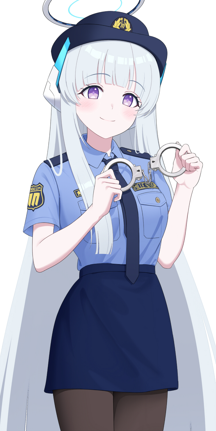 1girl, blue_archive, boncha, grey_hair, highres, long_hair, looking_at_viewer, noa_(blue_archive)