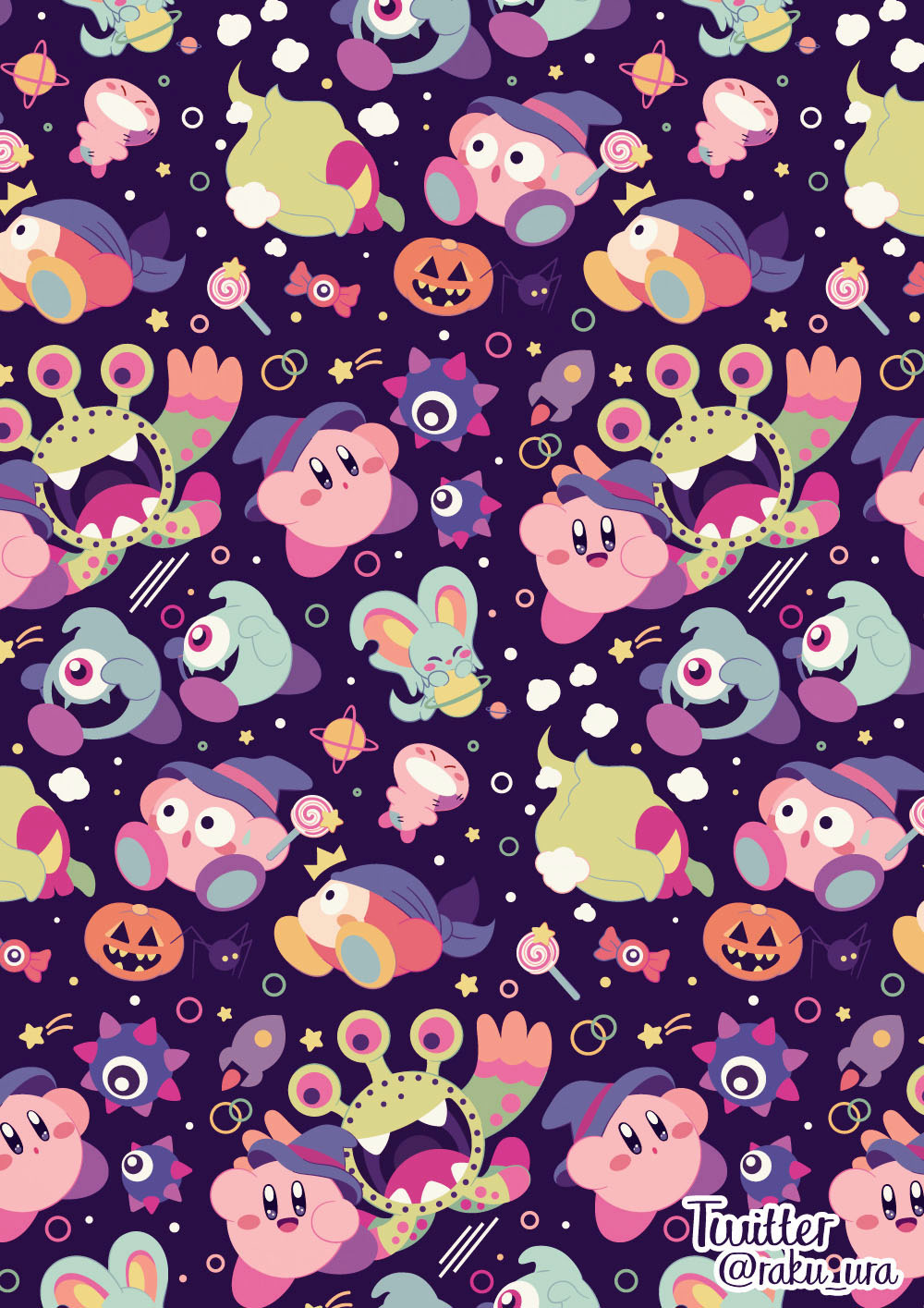 bandana, bandana_waddle_dee, blue_bandana, candy, elfilin, fangs, food, ghost_gordo
