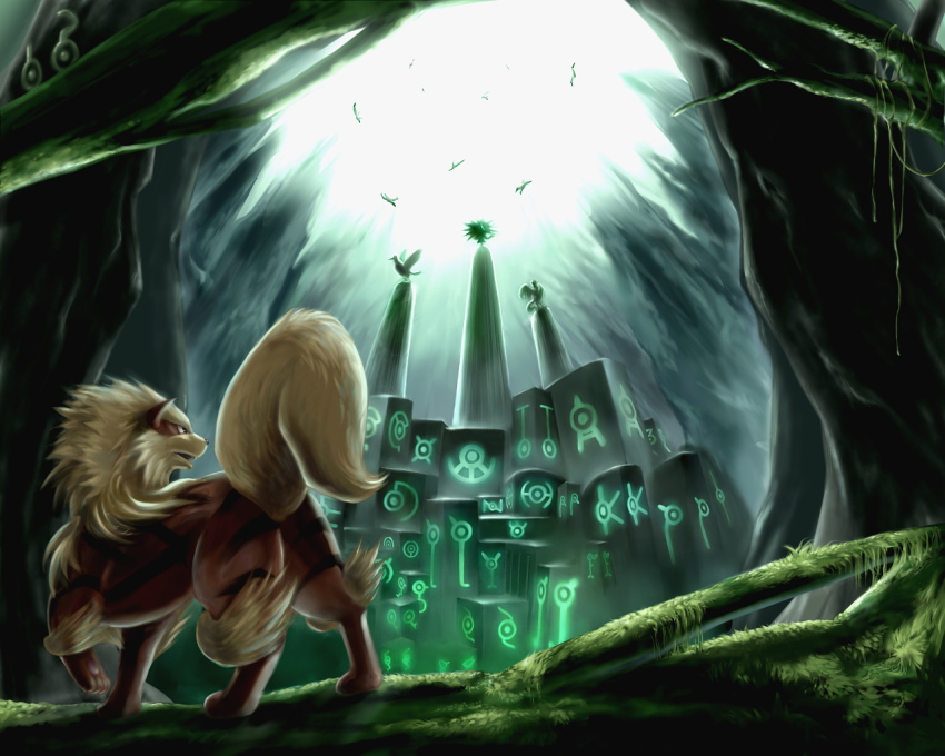 1990s_(style), arcanine, articuno, creature, floating, gen_1_pokemon, gen_2_pokemon, legendary_pokemon