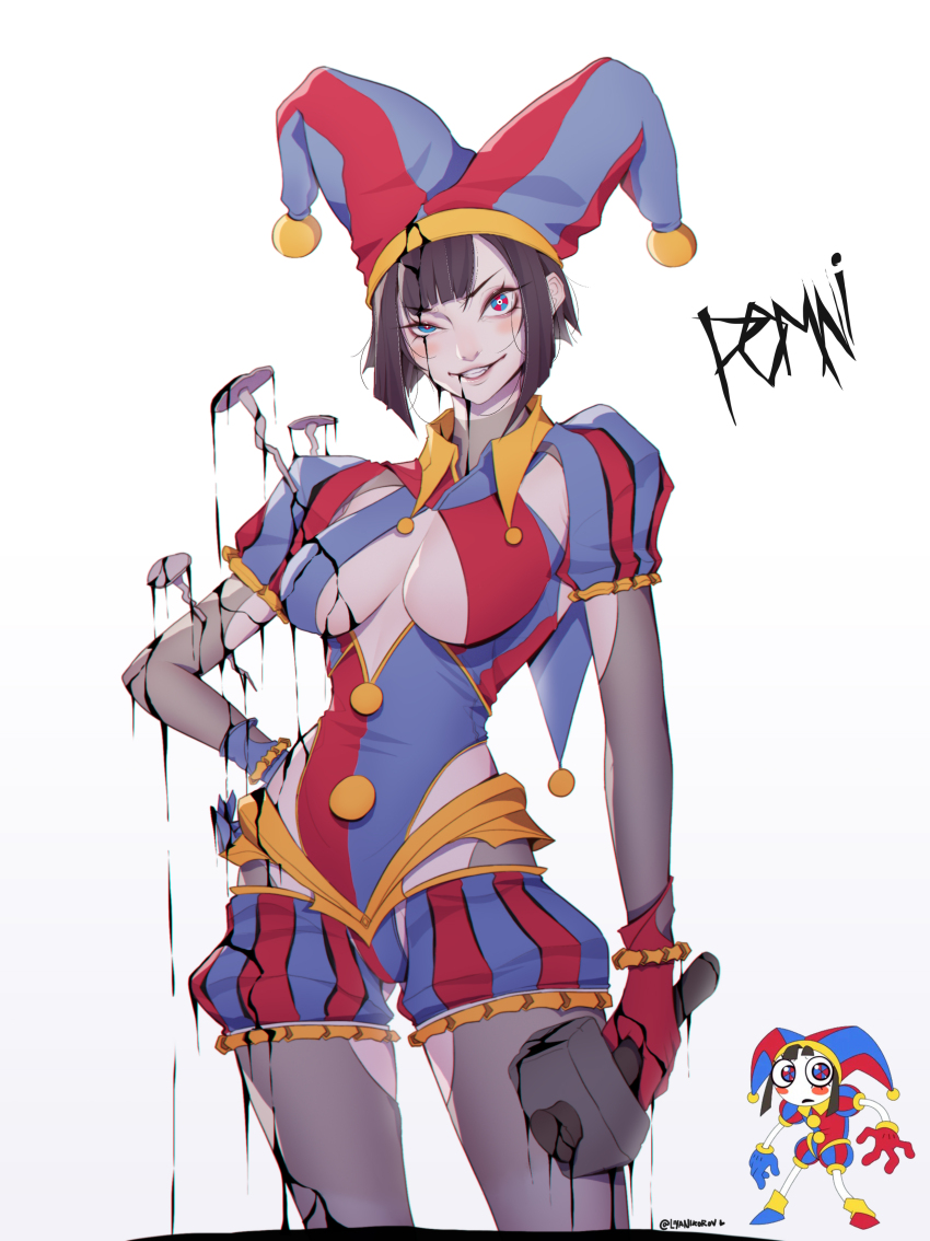 1girl, absurdres, adapted_costume, artist_name, black_blood, bleeding, blood, blue_eyes