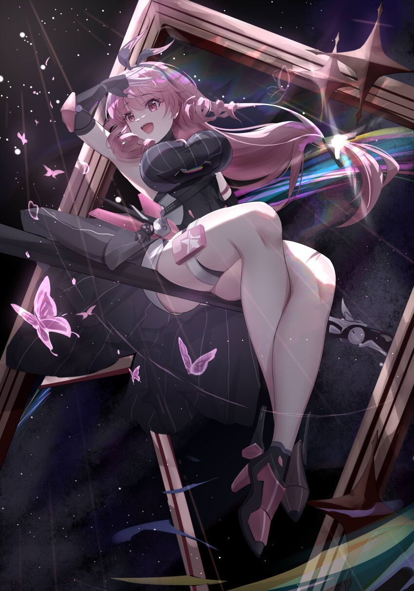 1girl, absurdres, armpits, ayla:_kaleido_(pgr), ayla_(pgr), bare_legs, black_bodysuit, bodysuit