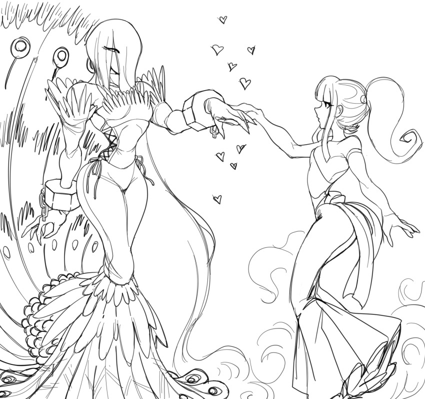 2boys, ass, chain, crossdressing, crossdressing_(mtf), cuffs, curvy, demi_(dizzyspells)