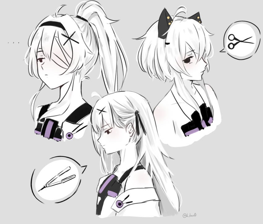 1girl, absurdres, ahoge, alternate_hair_length, alternate_hairstyle, alternate_headwear, animal_ears, bandage_over_one_eye