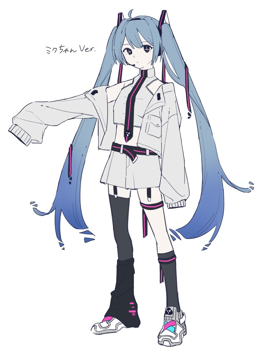 1girl, absurdres, ahoge, alternate_costume, asymmetrical_legwear, belt, black_belt, black_eyes