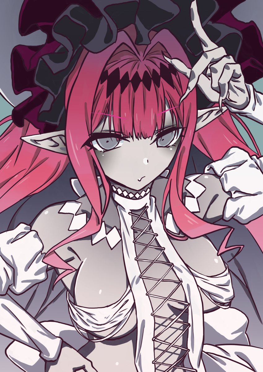 1girl, absurdres, baobhan_sith_(fate), baobhan_sith_(third_ascension)_(fate), bare_shoulders, breasts, closed_mouth, cross-laced_clothes