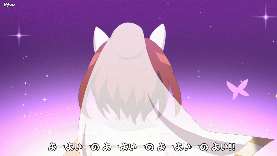 2girls, animal_ears, animated, animated_gif, bare_shoulders, blue_eyes, breasts, brown_hair