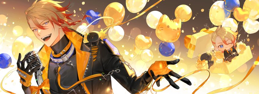 ;), absurdres, animal, animal_on_shoulder, axel_syrios, axelotl_(axel_syrios), axolotl, balloon