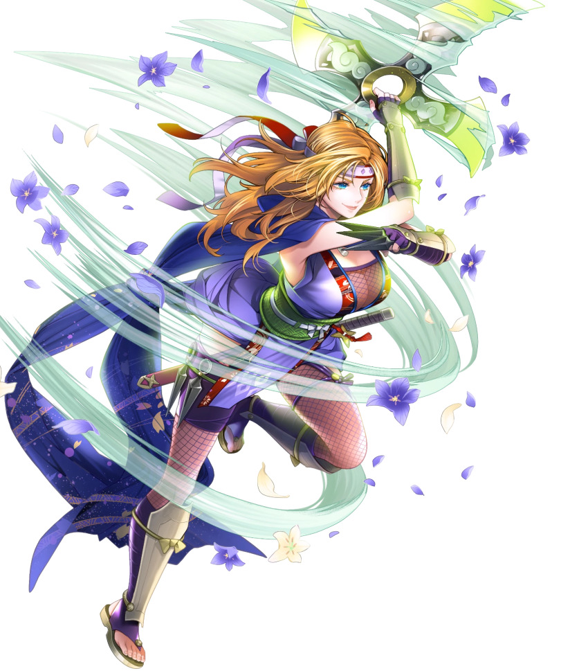 1girl, arm_guards, attack, blonde_hair, blue_eyes, blue_scarf, bodystocking, breasts