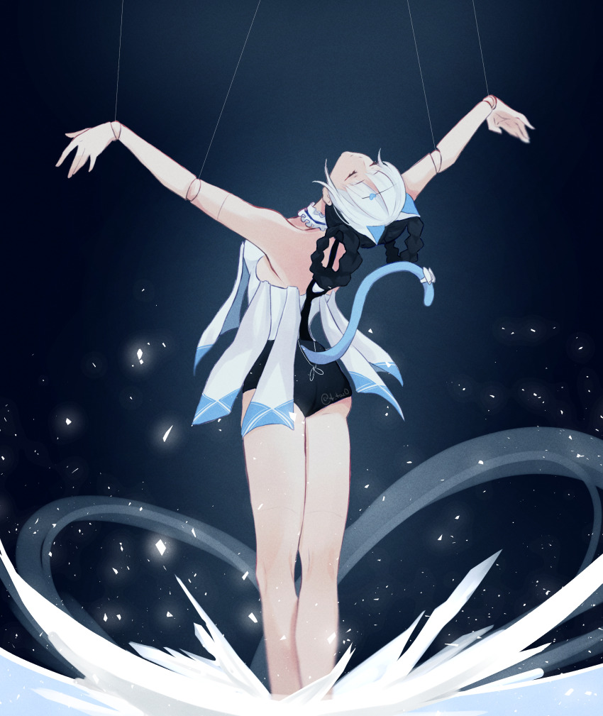 1girl, absurdres, animal_ears, ass, bambinata:_vitrum_(pgr), bambinata_(pgr), bare_arms, bare_legs