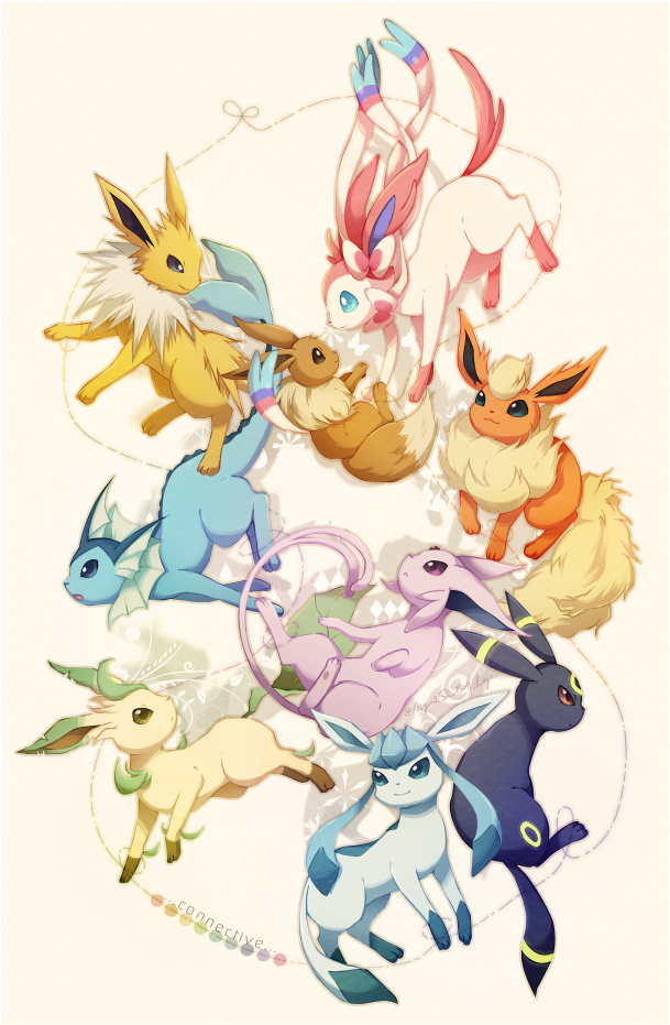 :<, :3, blue_eyes, brown_eyes, closed_mouth, commentary_request, eevee, espeon