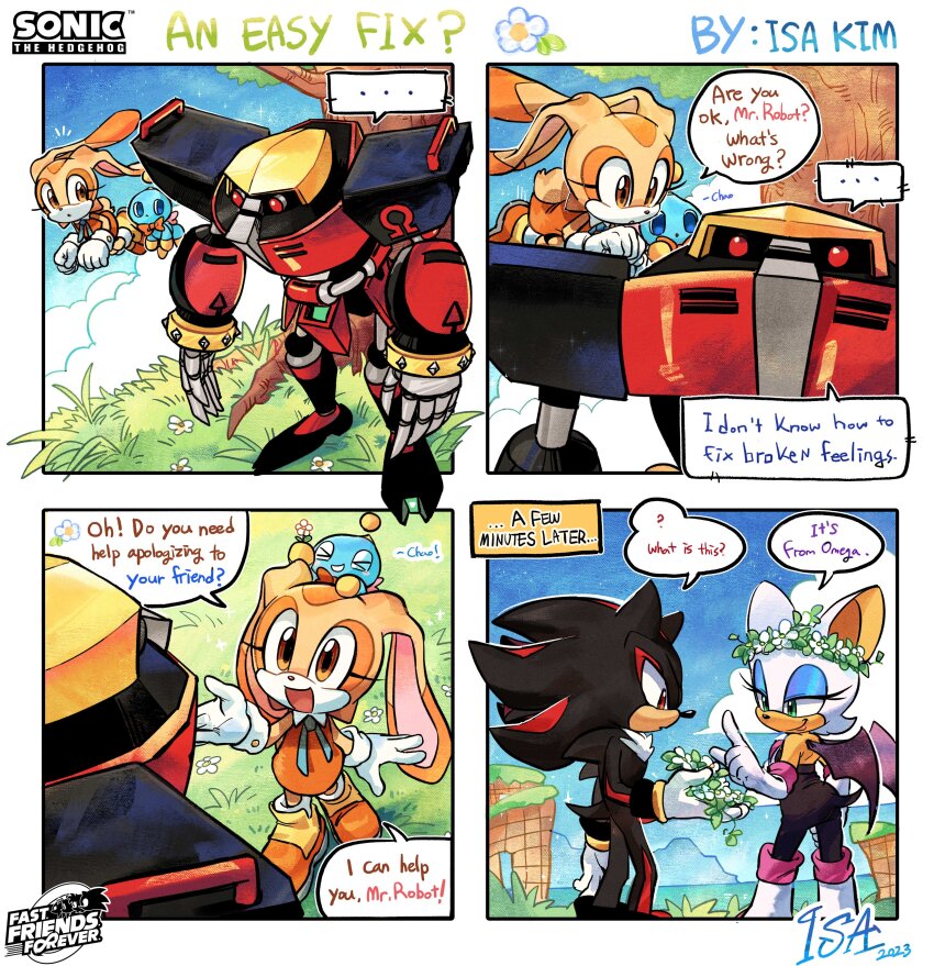 >_<, ..., 2023, 2boys, 2girls, absurdres, animal_ears, bat_ears