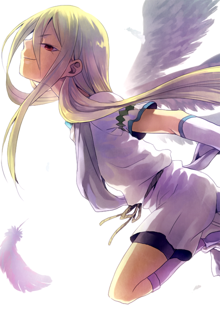 1boy, afuro_terumi, bike_shorts, blonde_hair, feathers, inazuma_eleven, inazuma_eleven_(series), long_hair