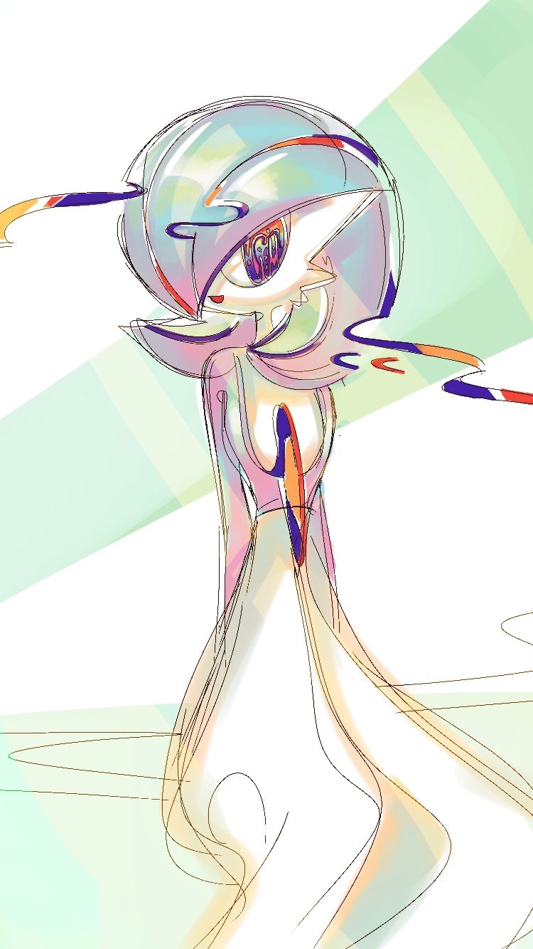 1girl, alternate_color, ame_(metorui), arms_behind_back, blue_eyes, blue_hair, blue_skin, bob_cut