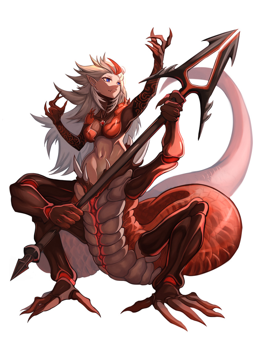 1girl, arm_up, armor, aroi26, blue_eyes, bodystocking, breasts, centauroid