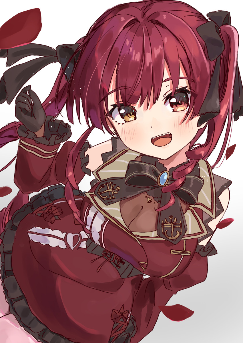 1girl, absurdres, black_bow, black_gloves, blush, bodystocking, bow, breasts