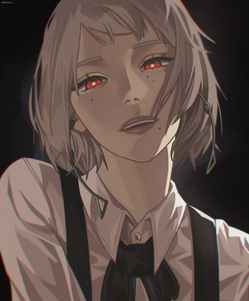 1girl, absurdres, chainsaw_man, earrings, fami_(chainsaw_man), fourth_east_high_school_uniform, highres, jewelry