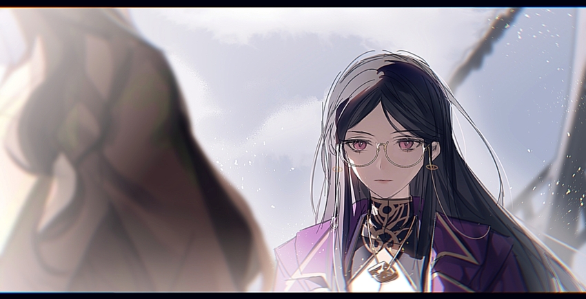 2girls, bernadette_gustav, black_hair, brown_hair, cattleya_(lord_of_the_mysteries), cloud, day, earrings