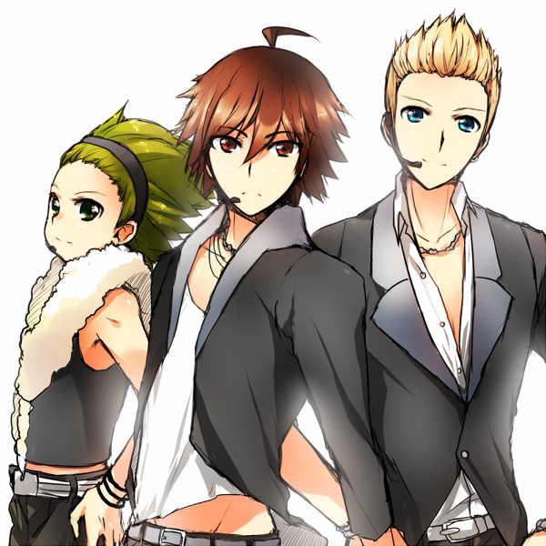 10s, 3boys, ahoge, amagase_touma, bad_id, bad_pixiv_id, blonde_hair, blue_eyes