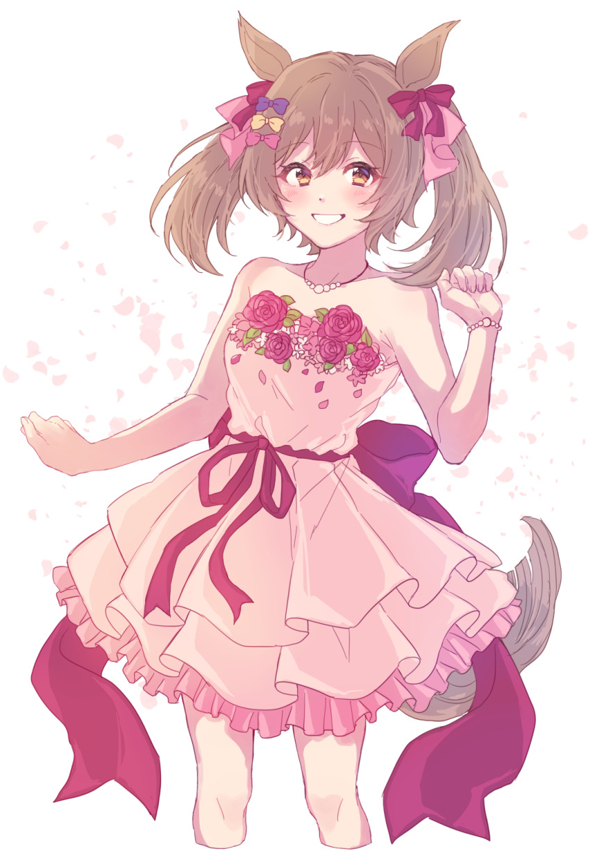 1girl, 24mbb, alternate_costume, animal_ears, bare_shoulders, bead_bracelet, beads, blush