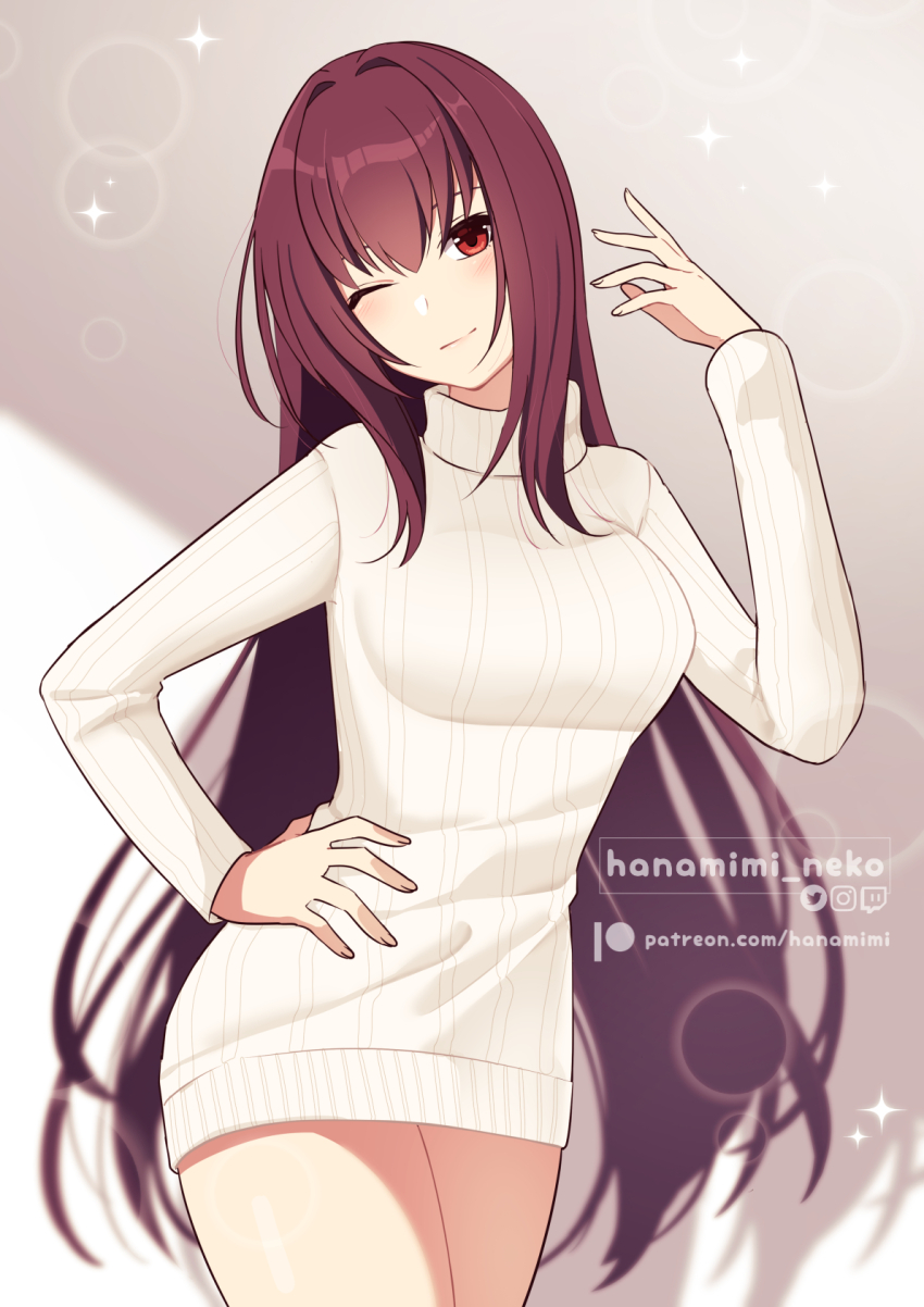 1girl, arm_up, breasts, fate/grand_order, fate_(series), hair_intakes, hand_on_own_hip, highres