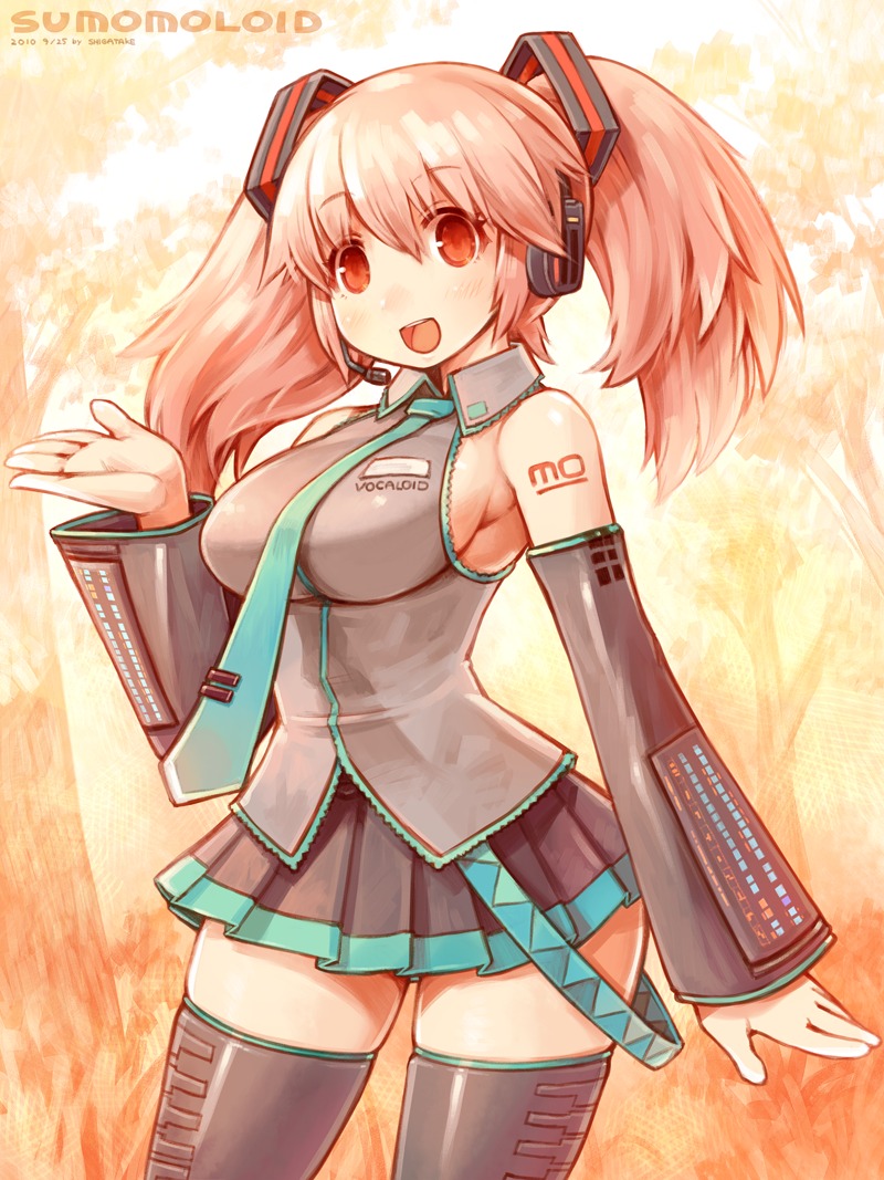 1girl, aqua_necktie, blouse, collared_shirt, cosplay, dated, female_focus, hatsune_miku
