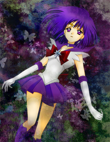 1990s_(style), 1girl, bishoujo_senshi_sailor_moon, black_hair, bob_cut, boots, bow, brooch