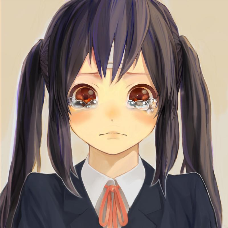 00s, 1girl, bad_id, bad_pixiv_id, black_hair, brown_eyes, female_focus, k-on!