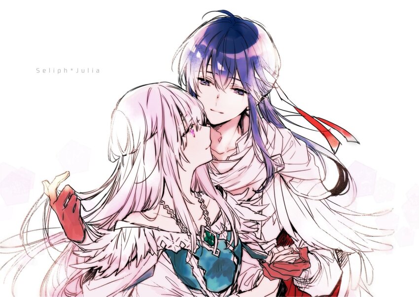 1boy, 1girl, alternate_costume, blue_eyes, blue_hair, brother_and_sister, dress, fire_emblem