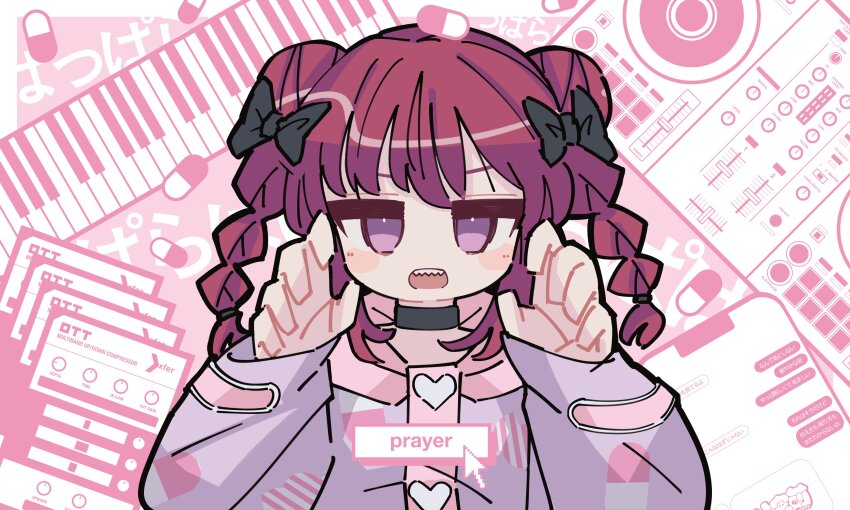 1girl, absurdres, black_bow, black_choker, blush, bow, braid, choker