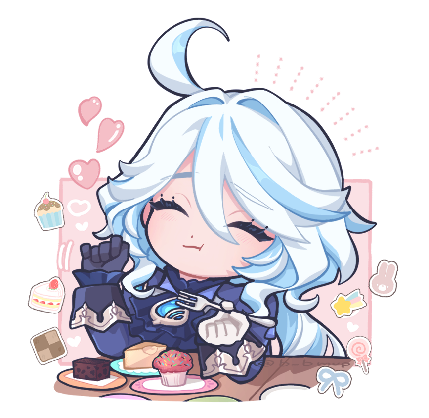 1girl, :t, artist_name, ascot, asymmetrical_gloves, b_bmvp, black_gloves, blue_ascot