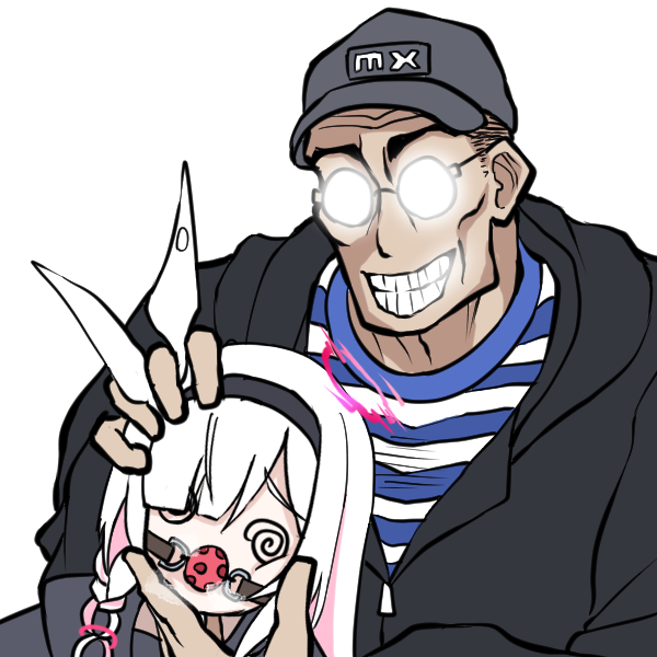 1boy, 1girl, @_@, baseball_cap, blue_archive, glasses, hairband, hat