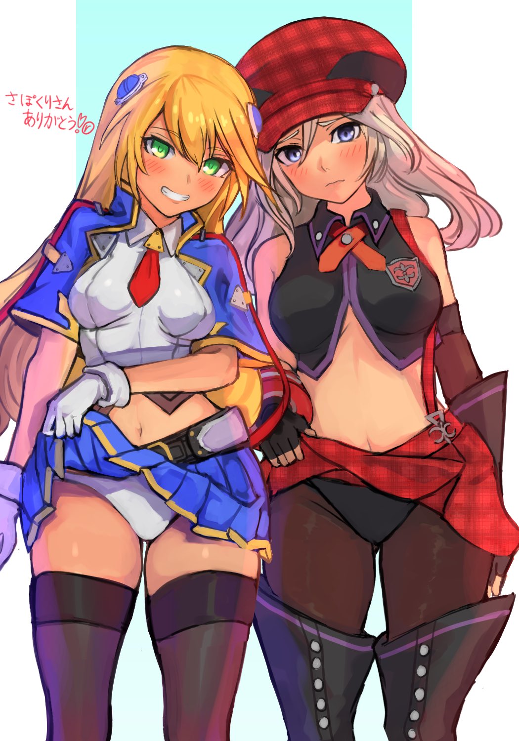 1girl, alisa_ilinichina_amiella, black_panties, blazblue, blazblue:_chronophantasma, blonde_hair, blue_eyes, breasts