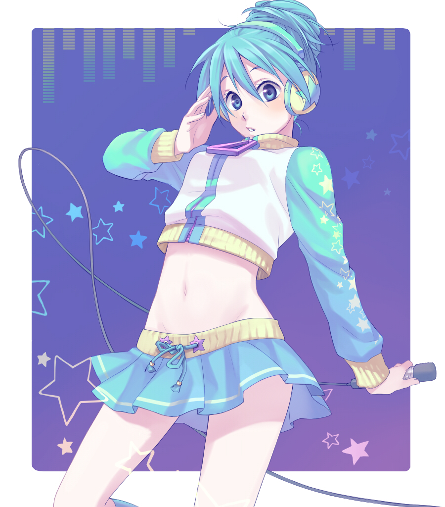 1girl, alternate_hairstyle, bad_id, bad_pixiv_id, blue_eyes, blue_hair, female_focus, gradient_background